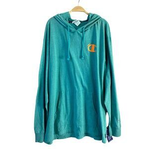 Champion Hoodie Sweatshirt Men 2XL Aqua Standard Fit Athletic Coastal Beach NWT